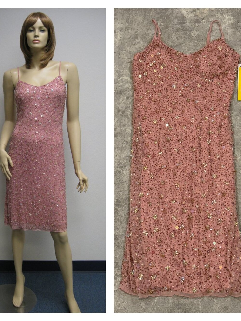 Sue Wong Nocturne Dress Y2K Cocktail Sexy #72 Slip Flapper Peach Coral Art Deco